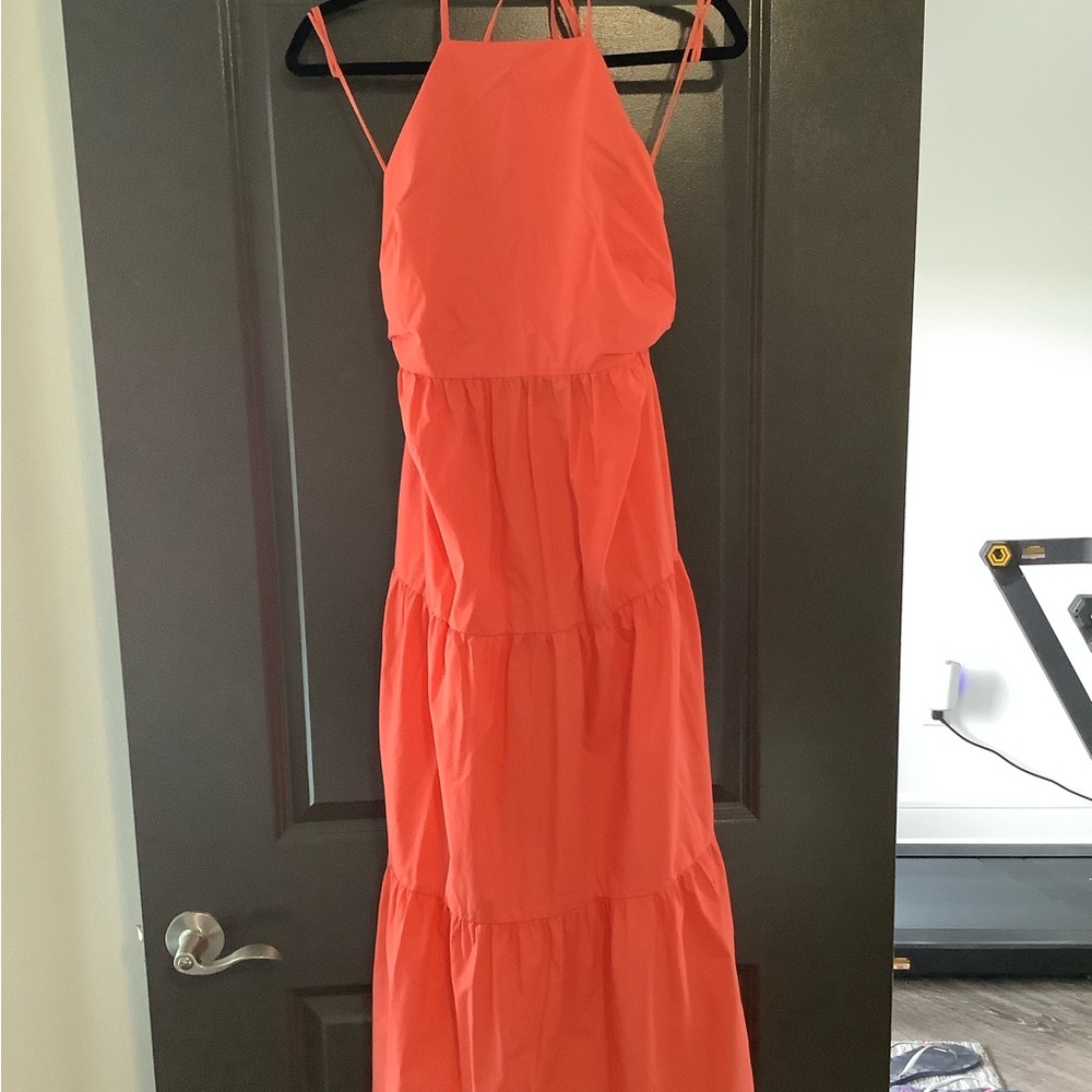 Gap Cotton Coral Summer Maxi Dress